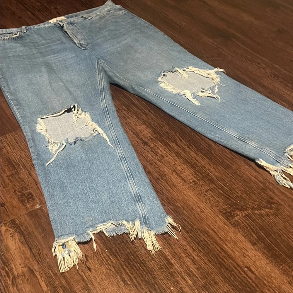 Size 32 Maggie Distressed Blue Jeans - Picture 2 of 15
